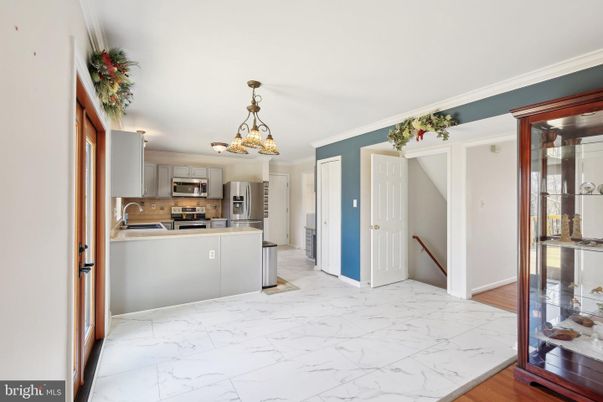 Interior, Kitchen, Marble, Pendant Lights, Stainless Steel Appliances