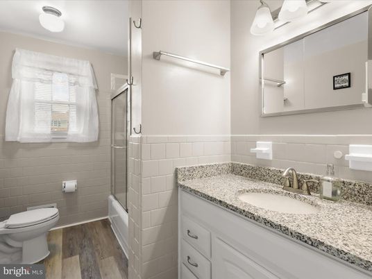 Bathroom, Glass Shower, Interior, Wood Texture Flooring