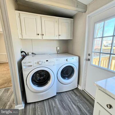 Interior, Washer, Wood Texture Flooring