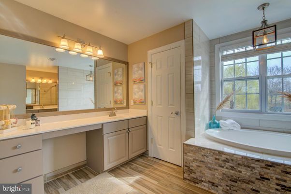 Bathroom, Dual Sink Vanities, Interior, Wood Texture Flooring