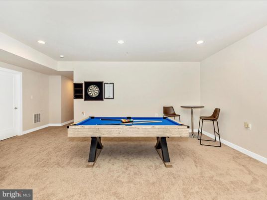 Billiard Table, Game Room, Interior, Recessed Lighting