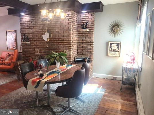 Dining room, Interior, Stone Walls, Wood Texture Flooring