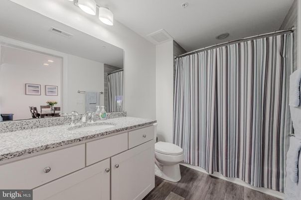 Bathroom, Interior, Recessed Lighting, Wood Texture Flooring