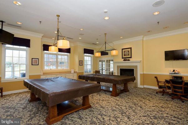 Billiard Table, Fireplace, Game Room, Interior, Pendant Lights, Recessed Lighting