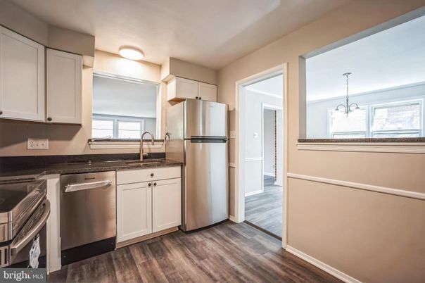 Interior, Kitchen, Pendant Lights, Stainless Steel Appliances, Wood Texture Flooring