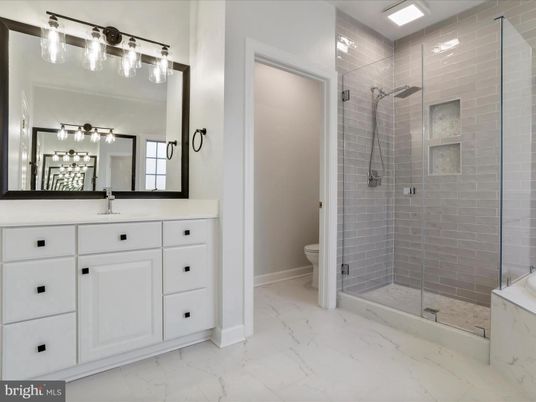 Bathroom, Glass Shower, Interior, Marble