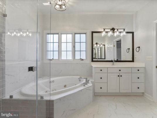 Bathroom, Glass Shower, Interior, Marble