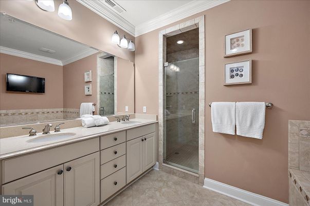 Bathroom, Dual Sink Vanities, Glass Shower, Interior