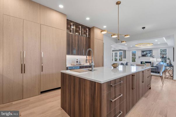 Interior, Kitchen, Living room, Pendant Lights, Recessed Lighting, Wood Texture Flooring