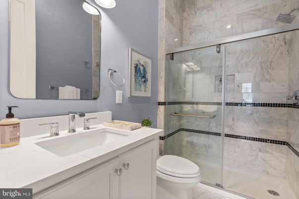 Bathroom, Glass Shower, Interior, Marble Walls