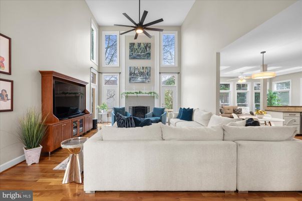 Dining room, Fireplace, Interior, Living room, Pendant Lights, Wood Texture Flooring