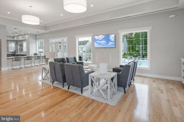 Dining room, Interior, Living room, Pendant Lights, Recessed Lighting, Wood Texture Flooring