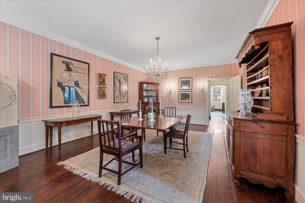 Chandelier, Dining room, Interior, Wood Texture Flooring