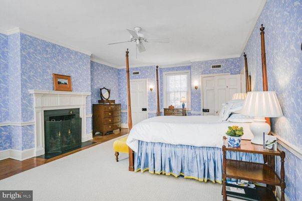 Bedroom, Fireplace, Interior, Wood Texture Flooring