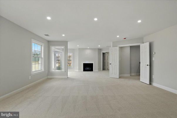 Empty room, Fireplace, Interior, Recessed Lighting