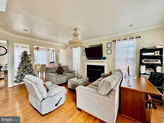Chandelier, Fireplace, Home Office, Interior, Living room, Wood Texture Flooring