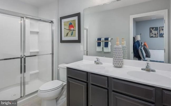 Bathroom, Dual Sink Vanities, Glass Shower, Interior