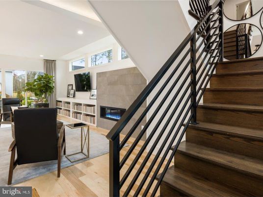 Fireplace, Interior, Recessed Lighting, Wood Texture Flooring