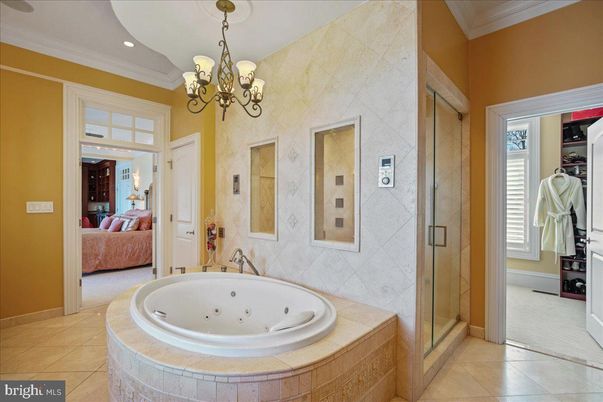 Bathroom, Chandelier, Interior, Recessed Lighting