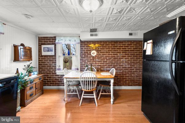 Dining room, Interior, Kitchen, Stone Walls, Wood Texture Flooring