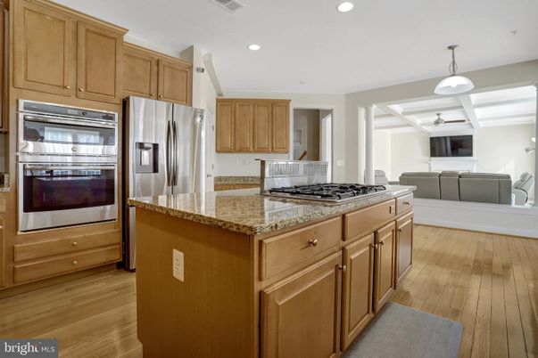 Interior, Kitchen, Living room, Recessed Lighting, Stainless Steel Appliances, Wood Texture Flooring