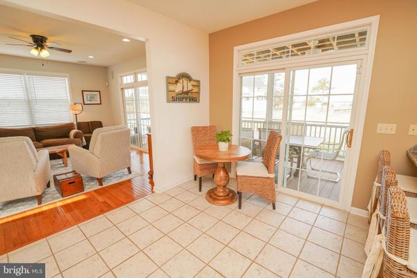 Dining room, Interior, Living room, Recessed Lighting, Wood Texture Flooring