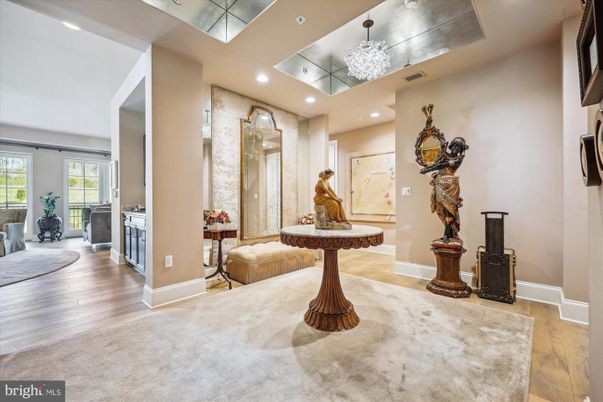 Chandelier, Interior, Recessed Lighting, Wood Texture Flooring
