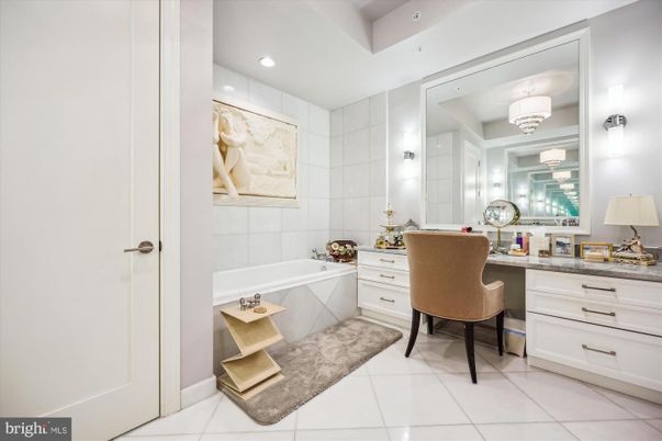 Bathroom, Chandelier, Home Office, Interior, Recessed Lighting