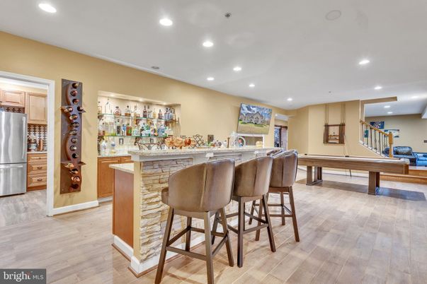 Billiard Table, Game Room, Interior, Recessed Lighting, Wood Texture Flooring