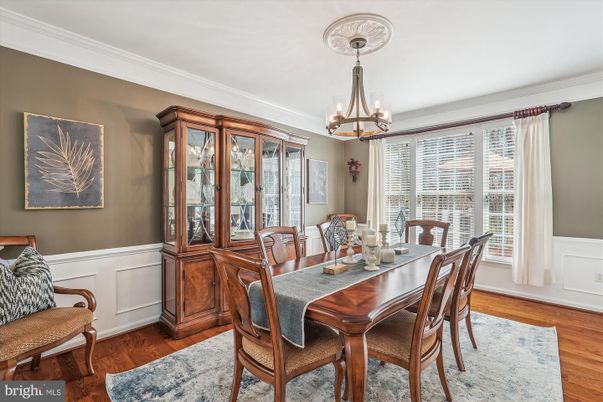 Chandelier, Dining room, Interior, Wood Texture Flooring