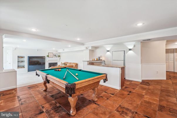 Billiard Table, Fireplace, Game Room, Interior, Recessed Lighting