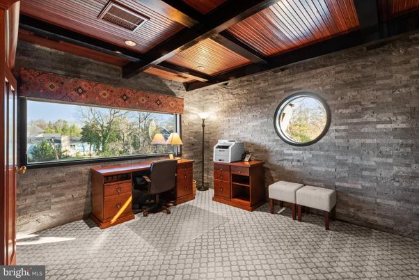 Home Office, Interior, Stone Walls, Wooden Beams, Wooden Ceilings