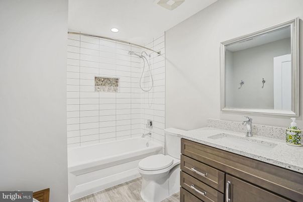 Bathroom, Interior, Recessed Lighting, Wood Texture Flooring