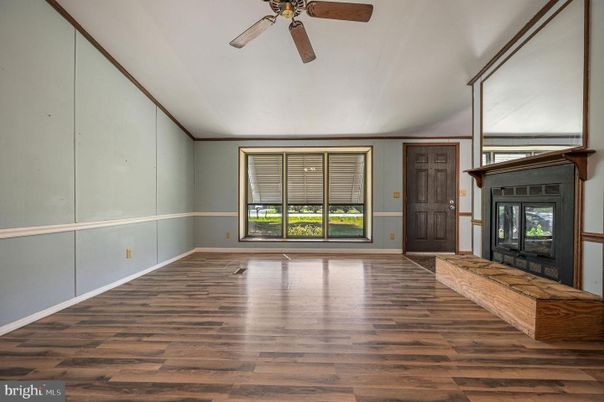 Empty room, Fireplace, Interior, Wood Texture Flooring