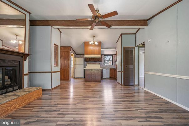 Fireplace, Interior, Wood Texture Flooring