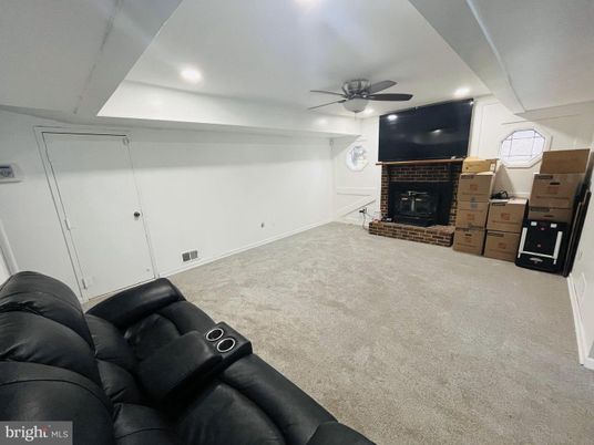 Home Theatre Room, Fireplace, Interior, Recessed Lighting