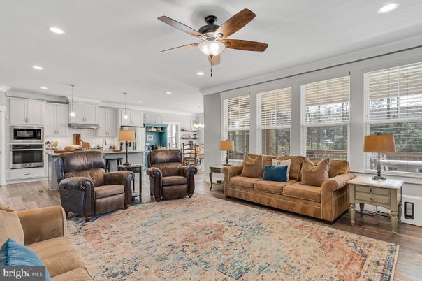 Interior, Kitchen, Living room, Pendant Lights, Recessed Lighting, Stainless Steel Appliances, Wood Texture Flooring