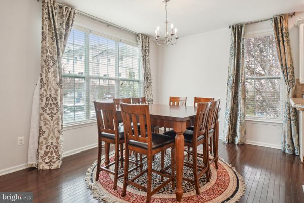 Chandelier, Dining room, Interior, Wood Texture Flooring