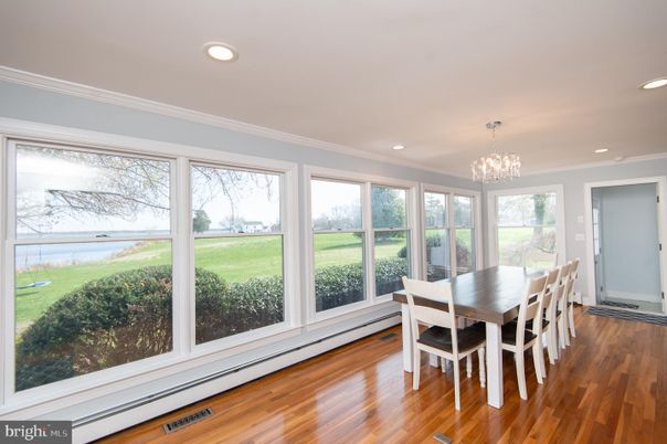 Chandelier, Dining room, Interior, Recessed Lighting, Wood Texture Flooring
