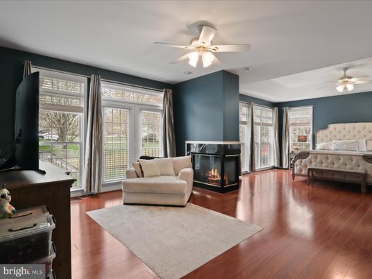 Bedroom, Fireplace, Interior, Wood Texture Flooring