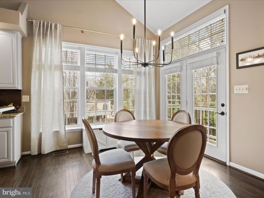 Chandelier, Dining room, Interior, Wood Texture Flooring