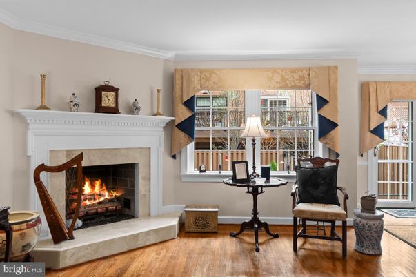 Fireplace, Home Office, Interior, Wood Texture Flooring
