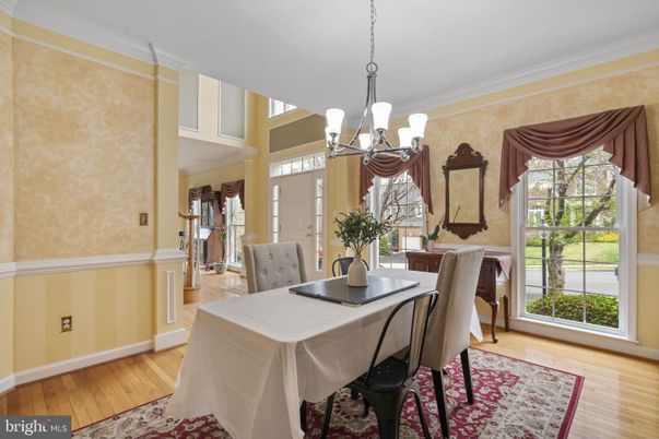 Chandelier, Dining room, Interior, Wood Texture Flooring
