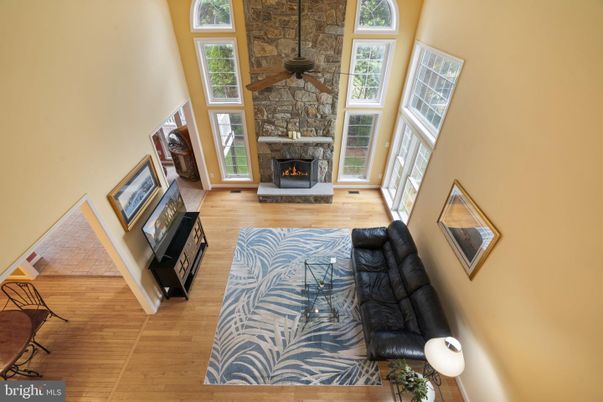 Fireplace, Interior, Living room, Stone Walls, Wood Texture Flooring