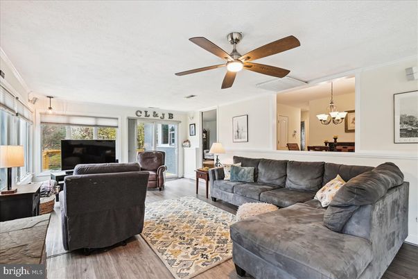 Dining room, Interior, Living room, Pendant Lights, Wood Texture Flooring