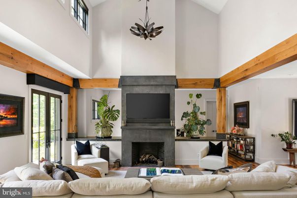 Fireplace, Interior, Living room, Wooden Beams