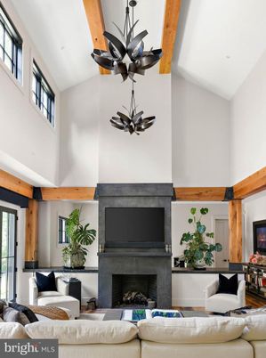 Fireplace, Interior, Living room, Wooden Beams