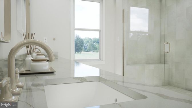 Bathroom, Glass Shower, Interior, Marble