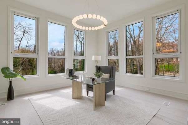 Home Office, Interior, Pendant Lights, Wood Texture Flooring