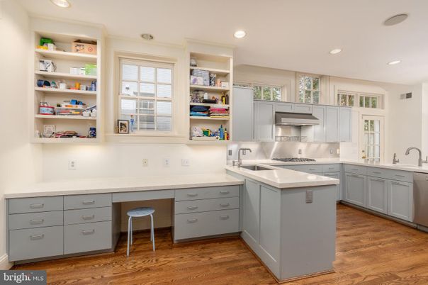 Interior, Kitchen, Recessed Lighting, Wood Texture Flooring